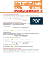 Proposiciones Subordinadas Adverbiales para Cuarto Grado de Secundaria