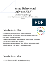 Advanced Behavioural Analysis (ABA) : Child Psychopathology