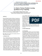 A Comparative Study of Various Machine Learning Algorithms in Fog Computing