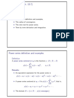 Power Series (Sect. 10.7) : Remarks