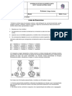 Lista de Exercicios Divisao Celular (1) - 9º ANO