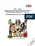 TVL - Afa (Agricultural Crop Production NC I) : Activity Sheet Quarter 3 - C3.1-3 Handling Materials and Equipment