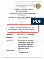 Sistema Financiero y de Seguros. Ley Orgánica de La Superintendencia de Banca y Seguros