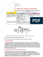 Actividad 4 Tercero Aportes de La Iglesia en Educacion en America Latina