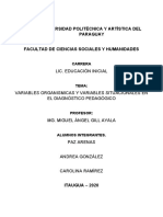 Variables Organismicas y Variables Situacionales en El Diagnóstico Pedagógico