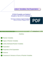 Chapter 4: Random Variables and Expectation: ST2334 Probability and Statistics (Academic Year 2014/15, Semester 1)