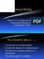 Technical Writing: Objective 6.01 Explain The Abilities To Communicate Effectively in A Technological World