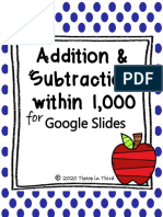 Addition & Subtraction Within 1,000: Google Slides For