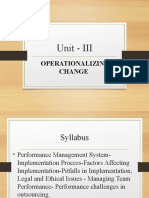 Unit - III: Operationalizing Change