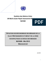 McRAM I :situation Socioéconomique Des Ménages de La Ville D'antananarivo Et Impact de La Crise Sociopolitique Au Niveau Des Ménages - MAI 2010 (SNU - 2010)