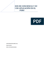 La Objecion de Conciencia y Su Ambito de Aplicación en El Peru