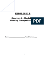 English 8: Quarter 4 - Module 5 Viewing Comprehension