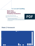 MATHS2003 Profit, Loss and Gambling: Bayes' Rule Basic Statistics Probability Distributions