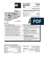 G3306 Gas Engine Generator Set: Continuous Power Caterpillar Engine Specifications