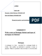 Write A Note On Mortgage Market and Types of Mortgages in Pakistan?