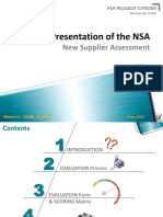 Presentation of The NSA: New Supplier Assessment