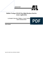 Ballistic Testing of SSAB Ultra-High-Hardness Steel For Armor Applications