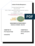 Sri Sharada Institute of Indian Management - Research: Develpoment Day Project Repor T Financial Statement Analysis