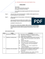 Upholstery: Scheme of The Examination