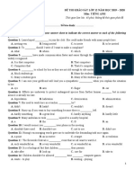 Mark The Letter A, B, C, or D On Your Answer Sheet To Indicate The Correct Answer To Each of The Following Questions