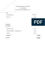 Junior Philippine Institute of Accountants Income Statement For The Academic Year Ended May 31, 2021