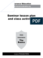 Seminar Lesson Plan and Class Activities: Insurance Education