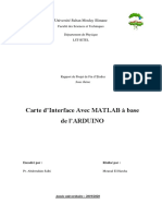 Carte D'interface Avec Matlab A Base de L'arduino