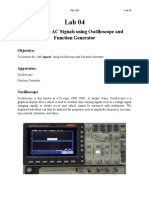 Lab 4 - Measuring AC Signals Using Oscilloscope and Function Generator