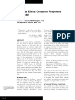 Business Ethics: Corporate Responses To Scandal: Charles Fombrun and Christopher Foss The Reputation Institute, New York