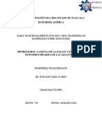 Problemario.-La Regla de La Palanca en Sistemas Isoformos Binarios de Las Aleaciones