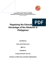 Regaining The Educational Advantage of The Students in Philippines