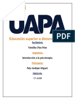 Introduccion A La Psicoterapia Tarea 3 y 4