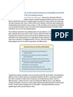 Q.1 Highlight The Role of International Monetary Fund (IMF) and World Bank in Economies of The Developing Nations