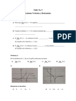 Taller No. 9. Asíntotas Verticales y Horizontales