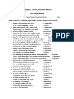 St. Thomas School, Dhurwa, Ranchi English Grammar: Exercise-2, Page-295 Transformation of Sentences STD-8