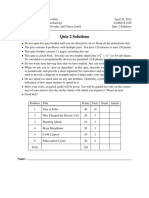 Quiz 2 Solutions: and Analysis of Algorithms