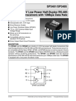 SP3481/SP3485 +3.3V Low Power Half-Duplex RS-485 Transceivers With 10Mbps Data Rate