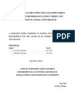 Assesment of Factors Affecting Loan Repayment Performance in Benishangul Gumuz Credit and Saving Institution in Adama Town Branch