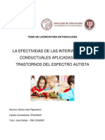 La Efectividad de Las Intervenciones Conductuales Aplicadas A Los Trastornos Del Espectro Autista