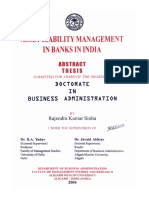 Asset Liability Management in Banks in India: Doctorate IN Business Administration