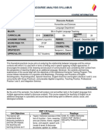 Discourse Analysis Syllabus 2021