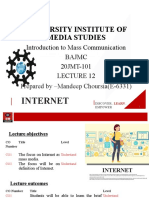 University Institute of Media Studies: Introduction To Mass Communication Bajmc 20JMT-101