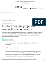 Los Factores Que Propician Conductas Faltas de Ética - El Economista