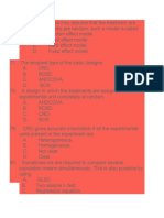 Experimental Statistics MCQ's 0001final