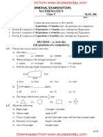 Mathematics: First Terminal Examination, 2015