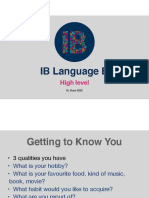 IB Language B: High Level