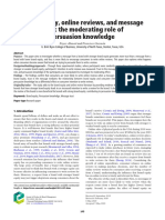 Brand Equity, Online Reviews, and Message Trust The Moderating Role of Persuasion Knowledge