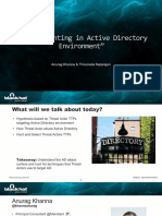 "Threat Hunting in Active Directory Environment": Anurag Khanna & Thirumalai Natarajan