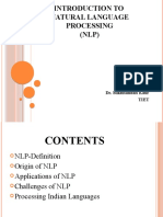 Introduction To Natural Language Processing (NLP) : Dr. Sukhnandan Kaur Tiet