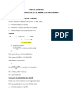 TAREA #1 (10-05-2021) Ejercicio Propuesto de Ley de Mineral Y Valor Económico Problema 01: FECHA DE ENTREGA (Grupo 4to: 14/05/2021)